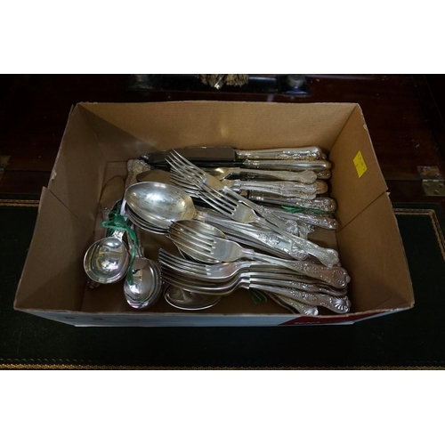 1320 - A part set of electroplate King's pattern cutlery for six. 