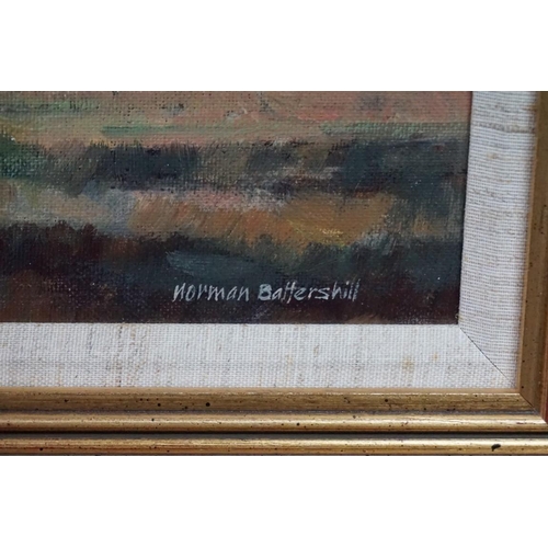 1339 - Norman Battershill, 'Summer', signed, inscribed verso, oil on canvas board, 21.5 x 29cm.... 