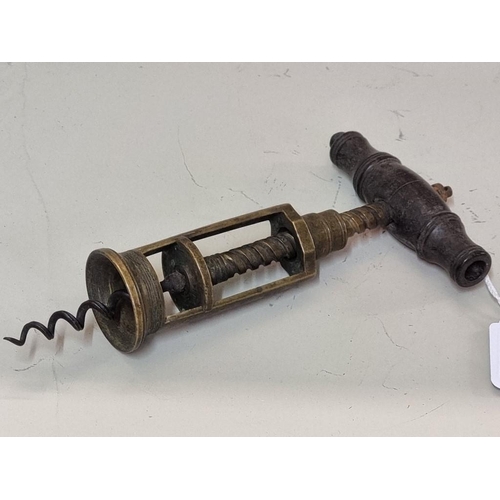 1637 - A 19th century brass open frame corkscrew.