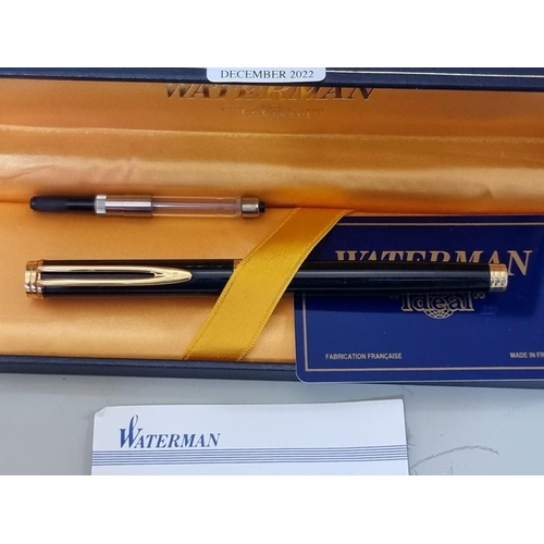 1664 - A cased Waterman fountain pen, with 18k nib. 