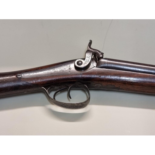 1714 - A 19th century 12 bore double barrel percussion coach gun, by Webster.