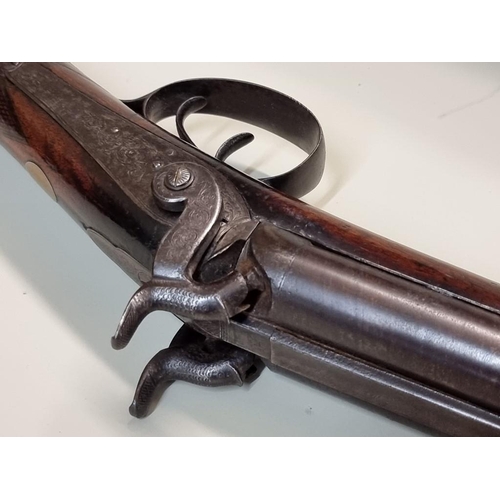 1714 - A 19th century 12 bore double barrel percussion coach gun, by Webster.