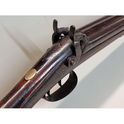 1714 - A 19th century 12 bore double barrel percussion coach gun, by Webster.