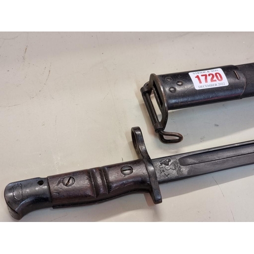 1720 - A US 1917 pattern bayonet and scabbard, by Remington.