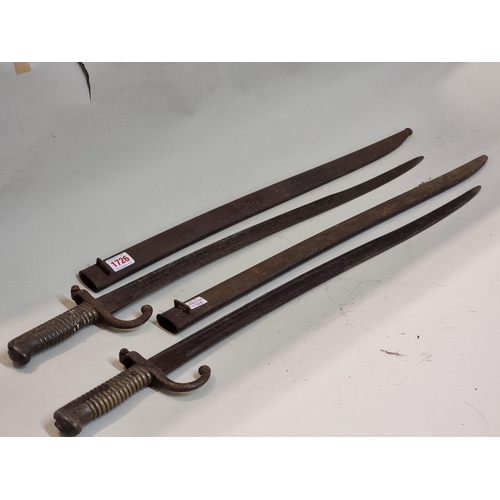 1726 - Two French gras bayonets and steel scabbards.