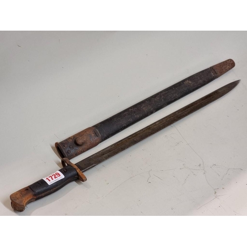 1729 - A 1907 pattern SMLE bayonet and scabbard, by Wilkinson.