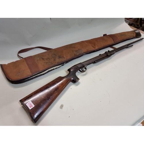 1732 - An early BSA Lincoln Jeffries patent .177 calibre air rifle, Serial No.1724, with gun sleeve.... 