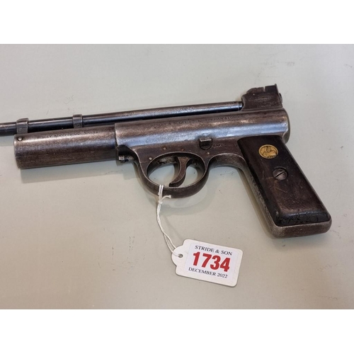 1734 - An early Webley Mk I .177 calibre air pistol,Serial No.10867.