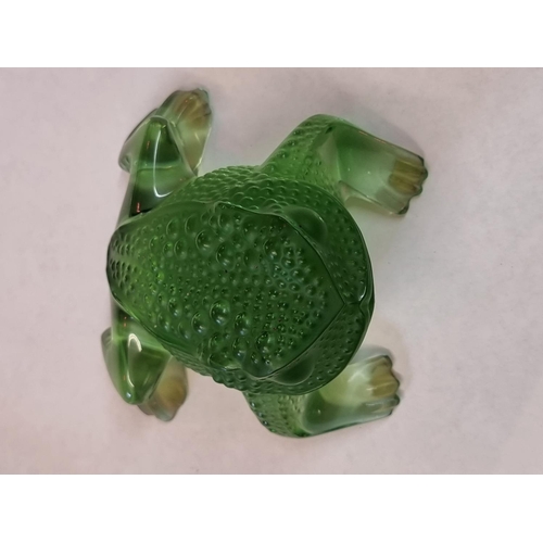 1247 - A Lalique emerald green glass 'Gregoire' toad, 11cm long. 