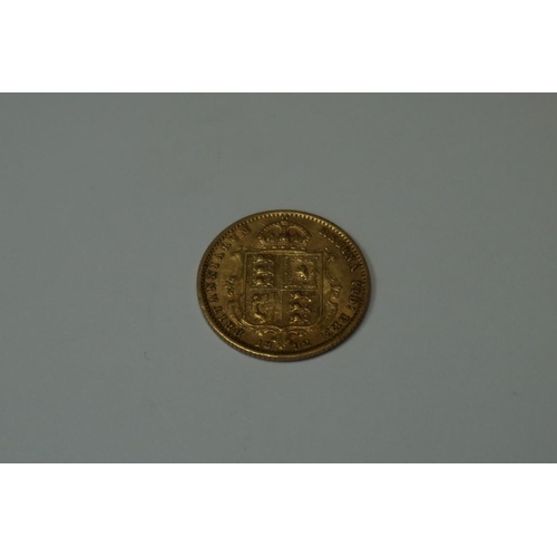 411 - Coins: a Victoria 1892 gold half sovereign.