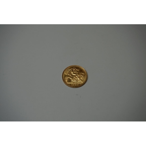 412 - Coins: an Elizabeth II 1982 gold half sovereign.