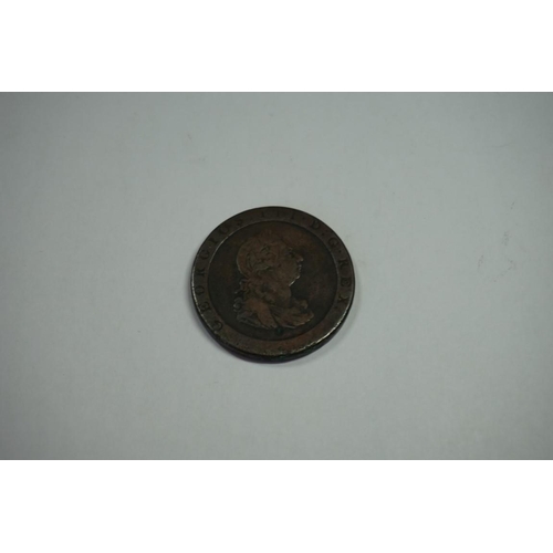 446 - Coins: a George III 1797 cartwheel penny.