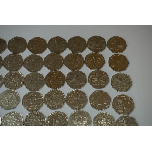 454 - Coins: eighty eight modern collectable 50p coins. (88)