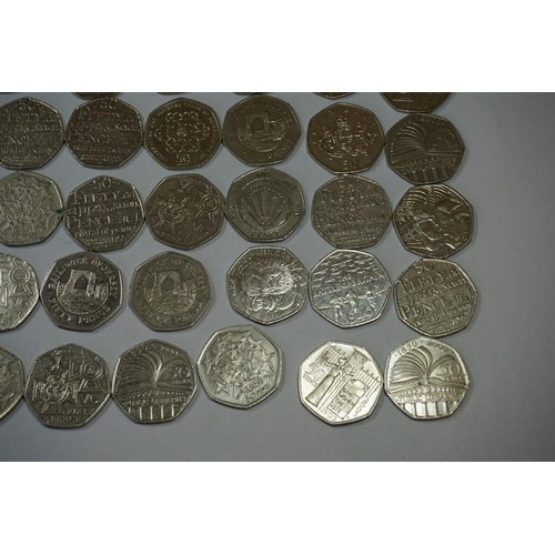 454 - Coins: eighty eight modern collectable 50p coins. (88)