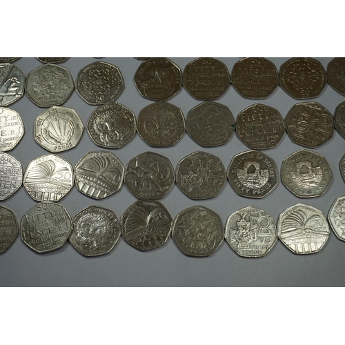 454 - Coins: eighty eight modern collectable 50p coins. (88)