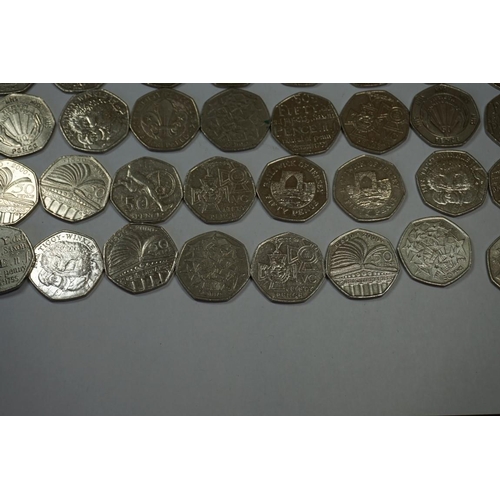 454 - Coins: eighty eight modern collectable 50p coins. (88)