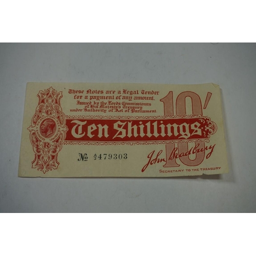 469 - Banknotes: a Treasury 1914 1st issue John Bradbury ten shilling note, No. A3/479303