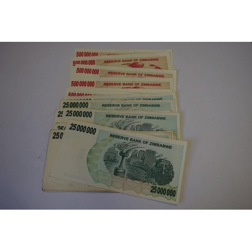 473 - Banknotes: twenty Zimbabwe high denomination banknotes.