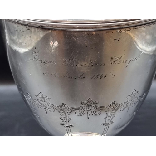 531 - A large and impressive 19th century Danish silver cup and cover, by N C Clausen, Odense, inscribed '... 