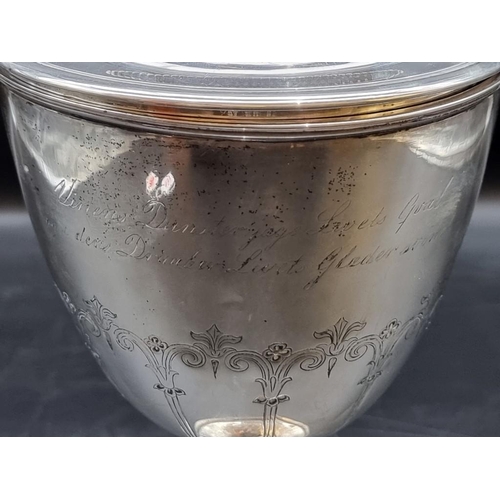 531 - A large and impressive 19th century Danish silver cup and cover, by N C Clausen, Odense, inscribed '... 