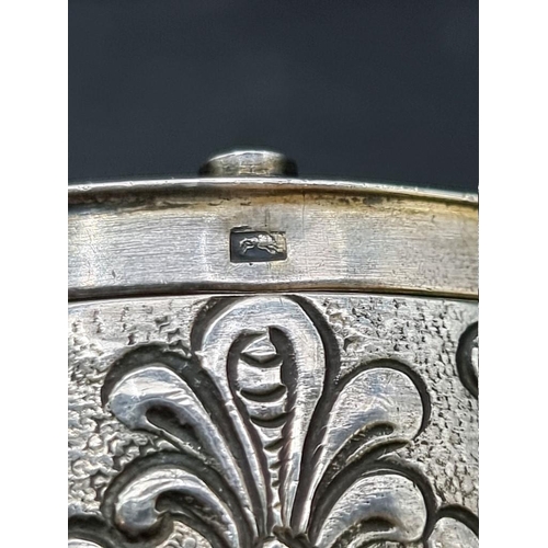 541 - A 19th century French Napoleon & Josephine commemorative oval white metal casket, the hinged cov... 