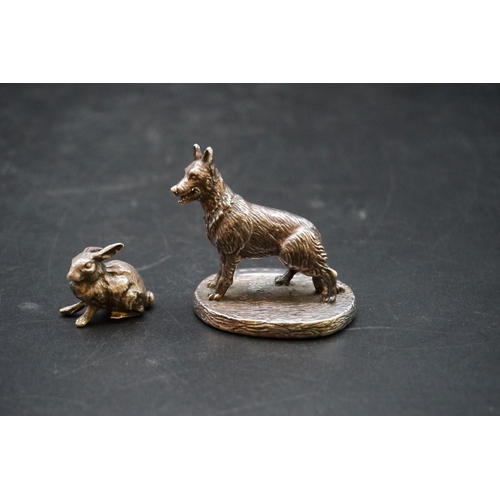 620 - Five .925 silver animals and birds; together with a white metal model of a horse. (6)... 