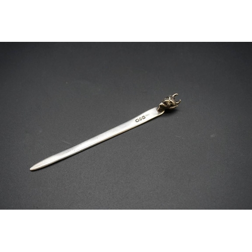 666 - A Victorian silver letter opener, having Devil's head terminal, by Stokes & Ireland Ltd, Birming... 