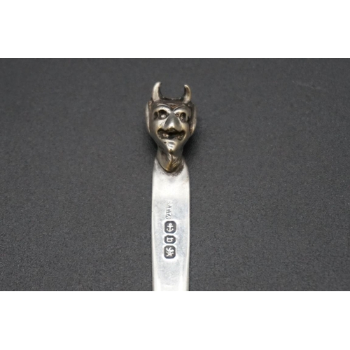 666 - A Victorian silver letter opener, having Devil's head terminal, by Stokes & Ireland Ltd, Birming... 