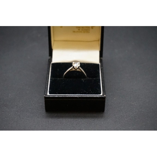 680 - An 18ct white gold solitaire ring, set brilliant cut diamond of approx 0.5ct, size M1/2, gross weigh... 