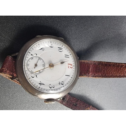 972 - Three various WWI silver manual wind trench watches; together with another silver wristwatch. (4)... 