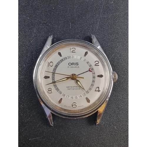 975 - An Oris Pointer Date 7295 stainless steel manual wind wristwatch, 34mm.