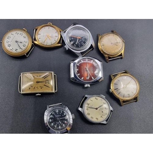 979 - Nine various vintage wristwatches; to include examples by Record; Avia and Packard.