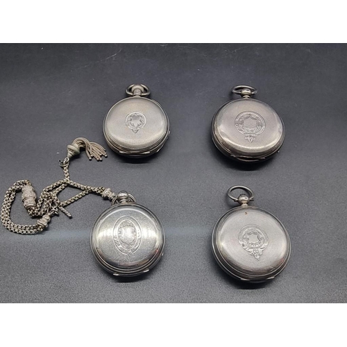 999B - Four silver open face pocket watches; to include one signed 'P W Bloom, 9 High St West Sunderland'.... 