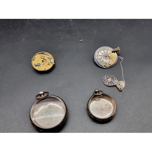 999E - A .935 pocket watch case; together with a silver fob watch case, etc. (4)