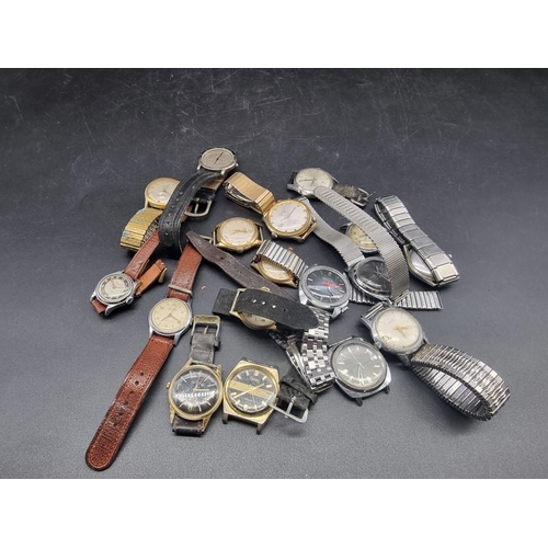 999K - A quantity of vintage wristwatches; to include examples by Alpen; Meda and Larex. (17)... 