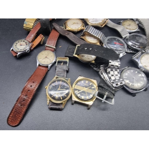 999K - A quantity of vintage wristwatches; to include examples by Alpen; Meda and Larex. (17)... 