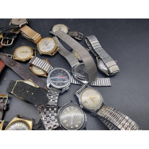 999K - A quantity of vintage wristwatches; to include examples by Alpen; Meda and Larex. (17)... 