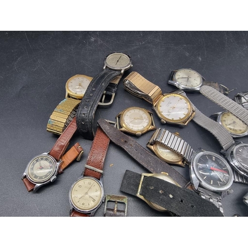 999K - A quantity of vintage wristwatches; to include examples by Alpen; Meda and Larex. (17)... 