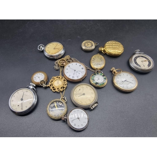 999M - A quantity of pocket, pendant and fob watches, to include examples by Buler and Burgana. (14)... 