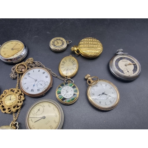 999M - A quantity of pocket, pendant and fob watches, to include examples by Buler and Burgana. (14)... 