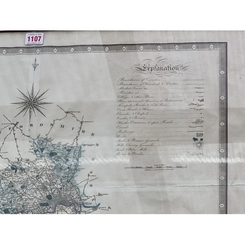 1107 - An antique 'Map of The County of Middlesex', by C & I Greenwood, 59 x 79cm.