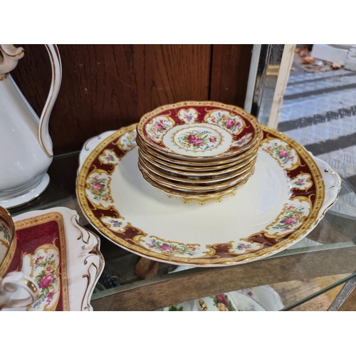 1285 - A Royal Albert 'Lady Hamilton' pattern part tea and coffee service; together with a further small qu... 