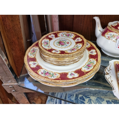 1285 - A Royal Albert 'Lady Hamilton' pattern part tea and coffee service; together with a further small qu... 