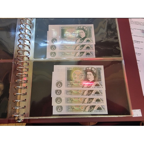 474 - Banknotes: a folder of UK and British Armed Forces notes, to include two Beale one pound notes, (the... 