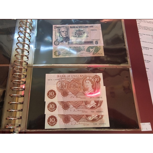 474 - Banknotes: a folder of UK and British Armed Forces notes, to include two Beale one pound notes, (the... 