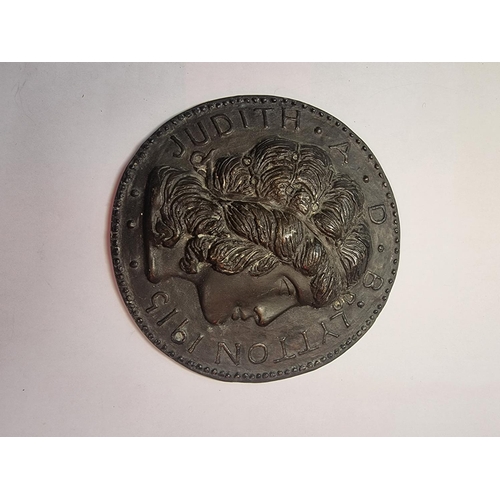 477 - Medals: a circular brass portrait plaque of Lady Wentworth, inscribed 'Judith A.D.B. Lytton 1915', 1... 