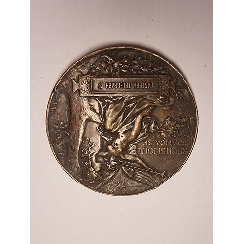 483 - Medals: a French Exposition Universelle 1889 bronze medal to 'Eastern Telegraph Co', by Louis Alexan... 