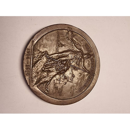 485 - Medals: 'The Sure Shield' Sea Services Commemorative bronze medal 1919, 52mm.