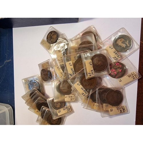 491 - Coins: a collection of approximately eighty Victoria to George V pennies.