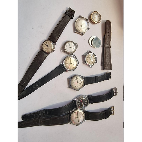 998G - Nine various vintage wristwatches, to include Lanco and Cyma examples.